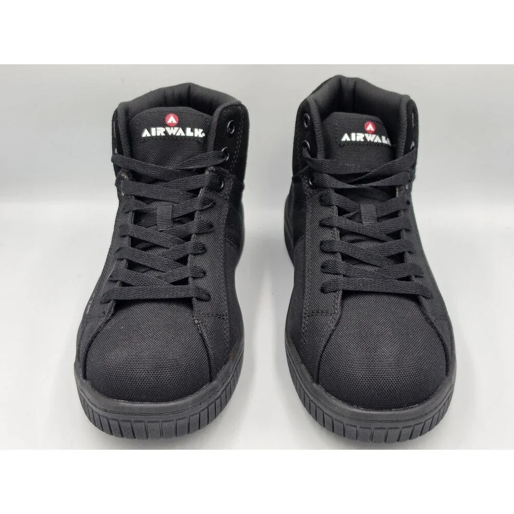 Airwalk Deuce Mid Composite Toe Safety Shoes Boots Canvas Black Men’s 7.5 4E